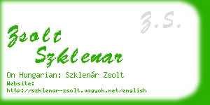 zsolt szklenar business card