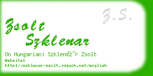 zsolt szklenar business card